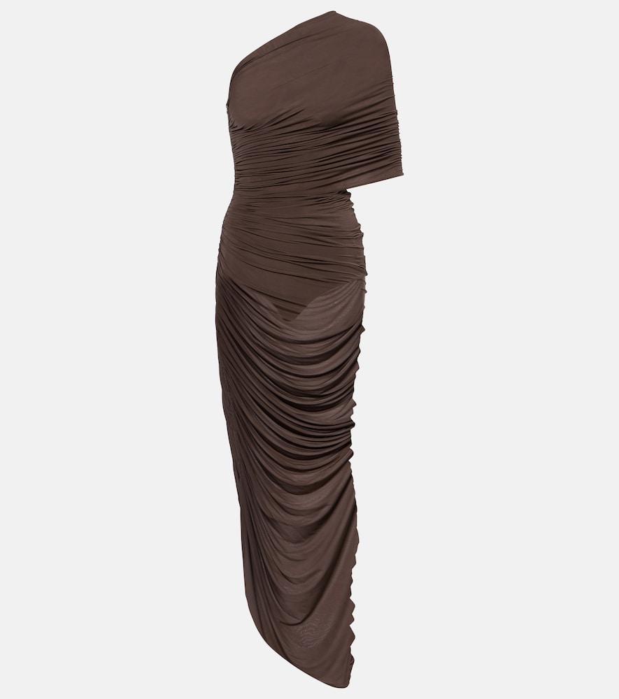 magda butrym draped one-shoulder gown
