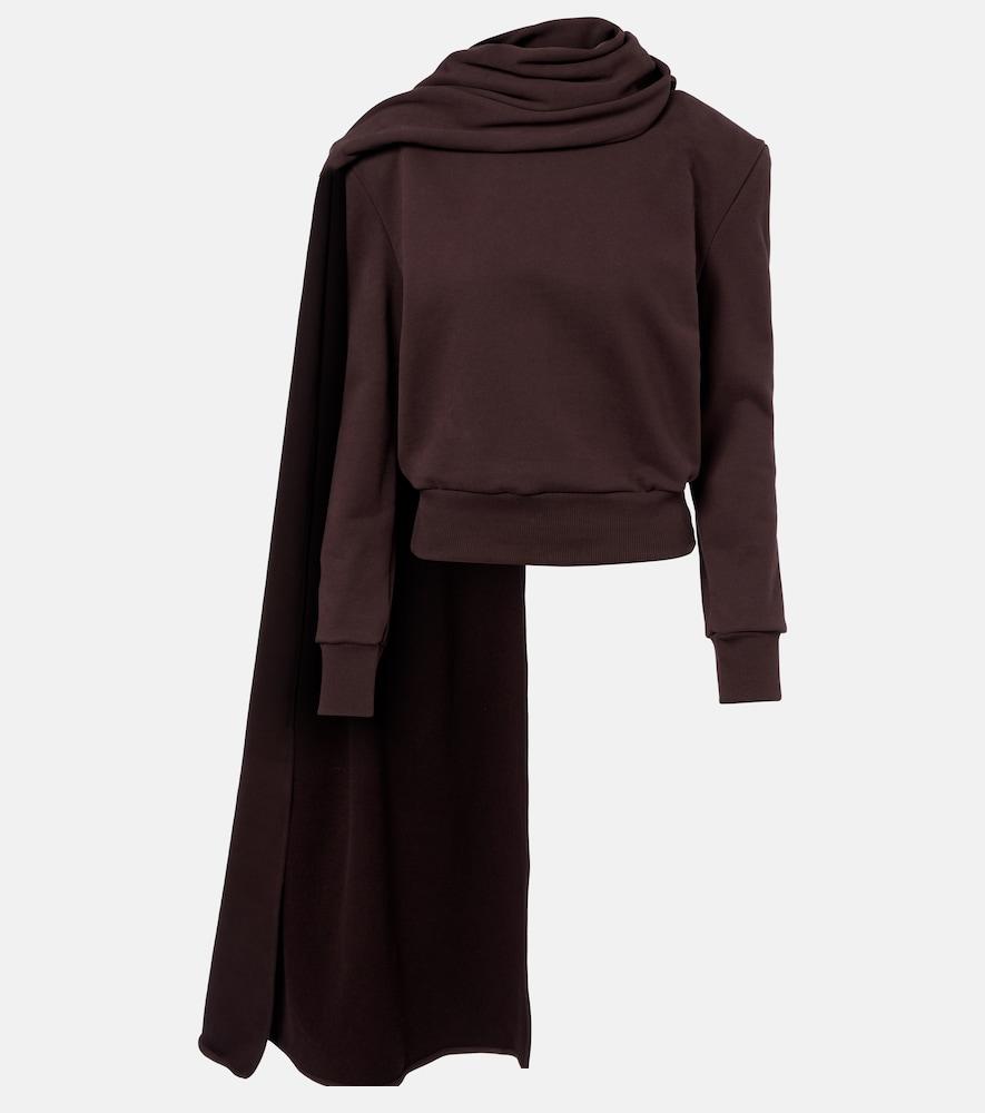 magda butrym draped scarf-detail cotton sweatshirt