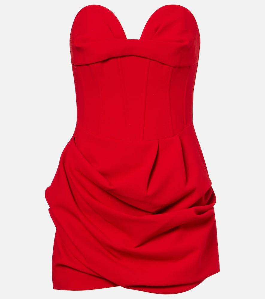 magda butrym draped wool-blend bustier dress