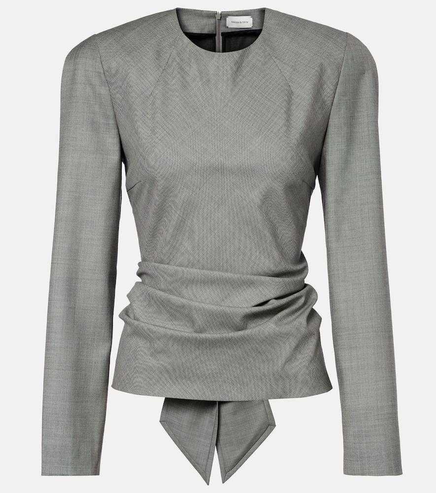 magda butrym draped wool blouse
