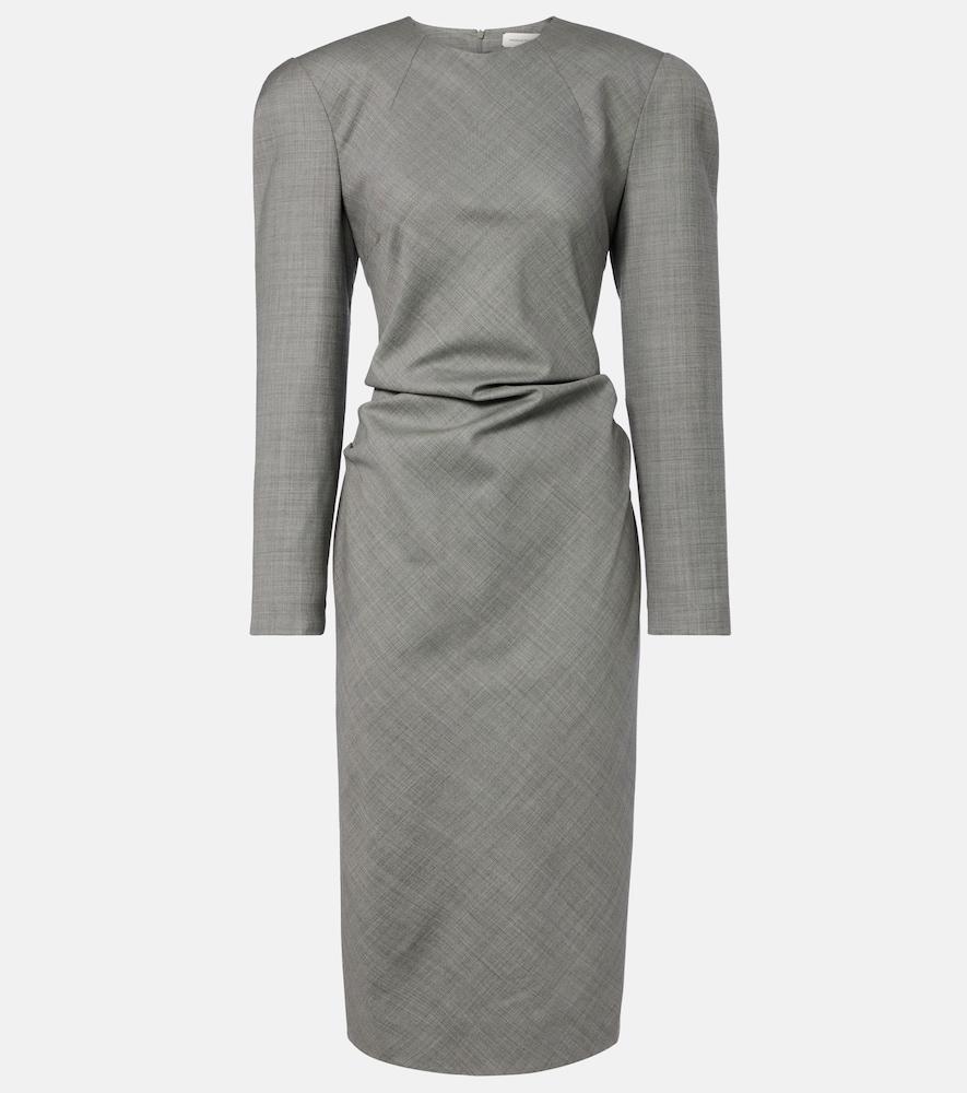 magda butrym draped wool midi dress