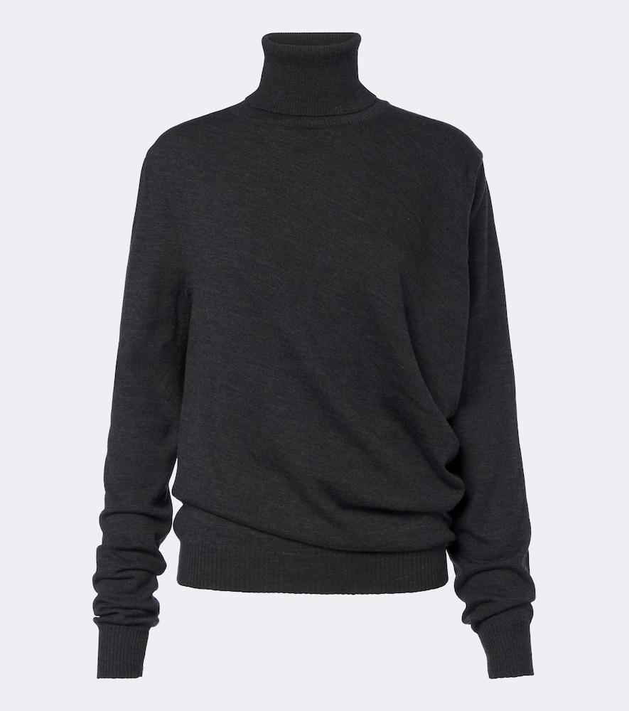magda butrym draped wool turtleneck sweater