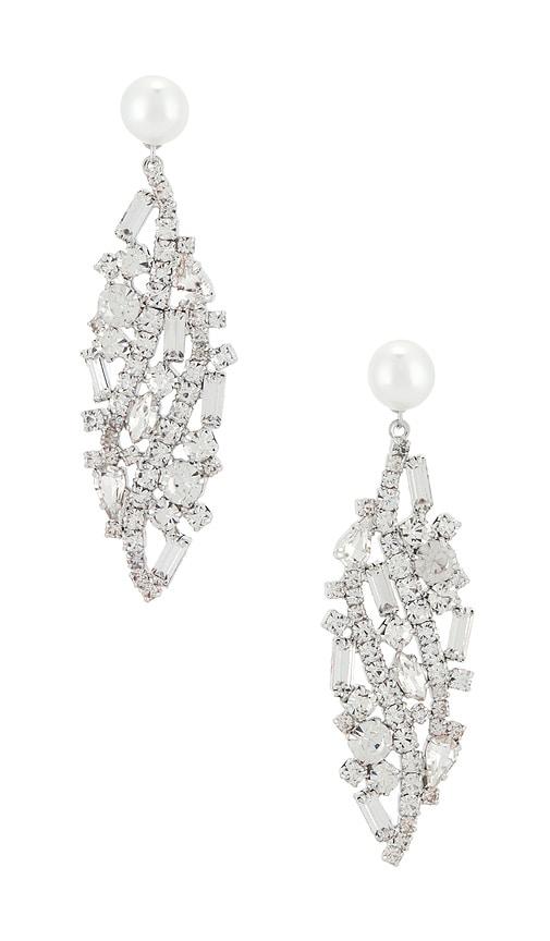 magda butrym drop earrings in metallic silver.