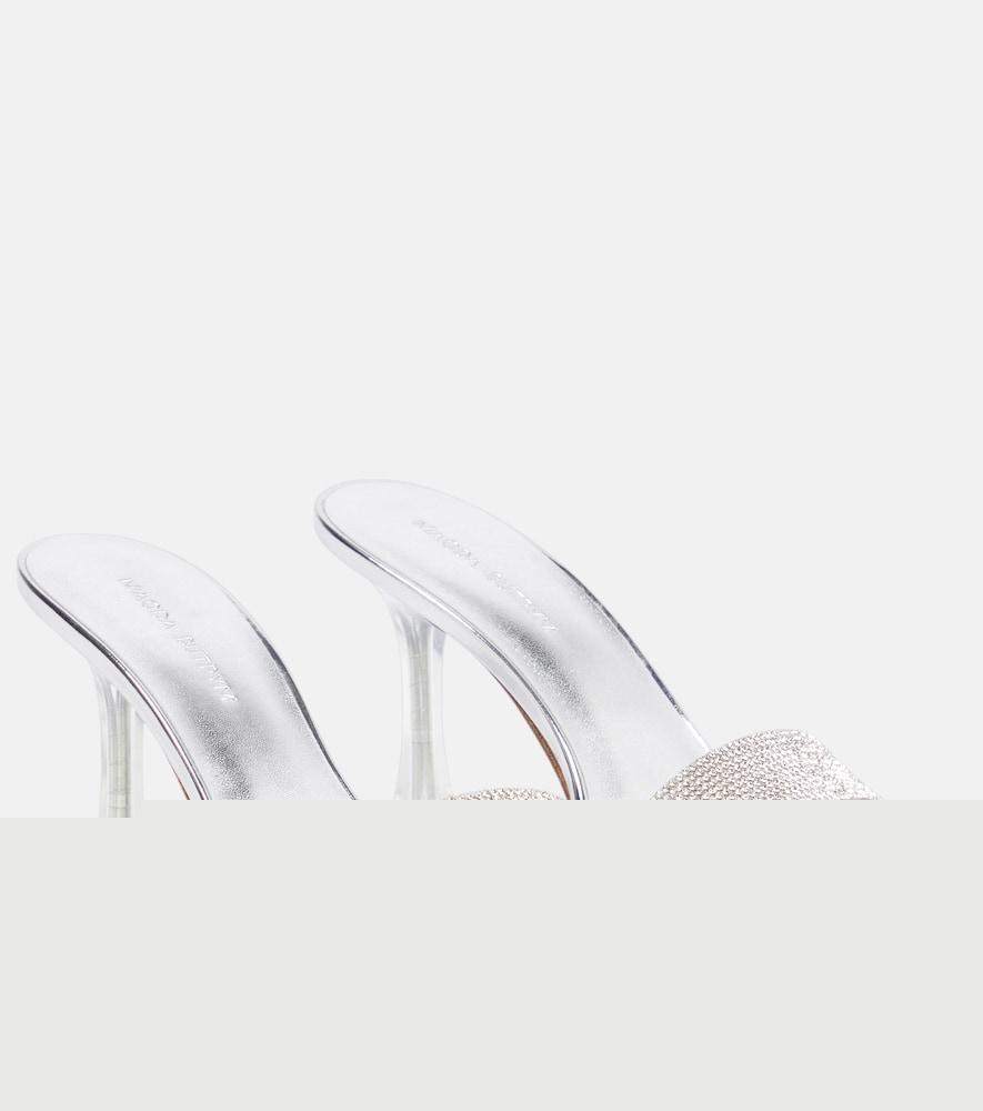magda butrym embellished leather-trimmed pvc mules