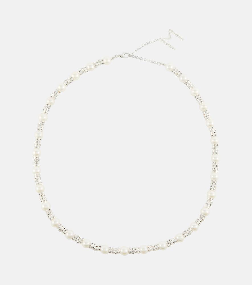 magda butrym embellished necklace with rose quartz