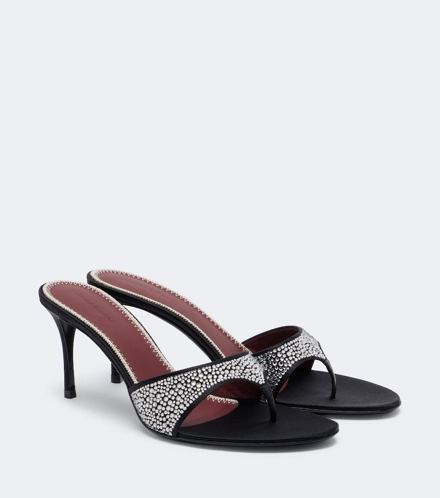 magda butrym embellished satin thong sandals