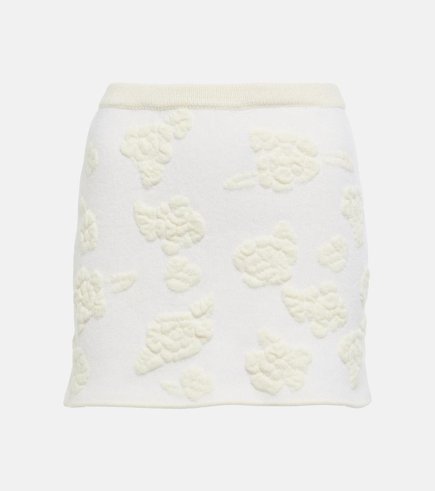 magda butrym embroidered high-rise wool-blend miniskirt