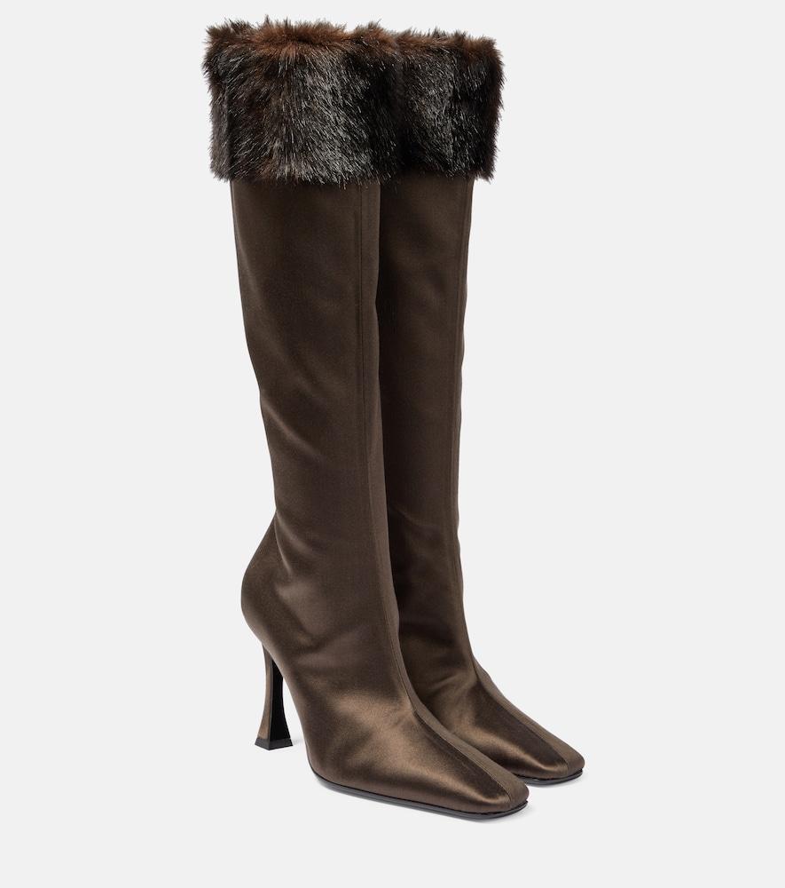 magda butrym faux satin knee-high boots