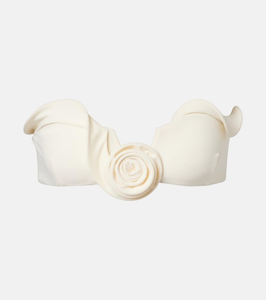 magda butrym floral-appliqué bikini top