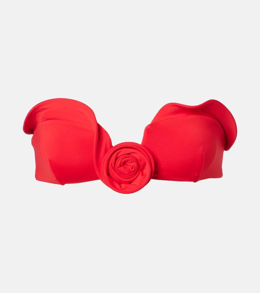 magda butrym floral-appliqué bikini top
