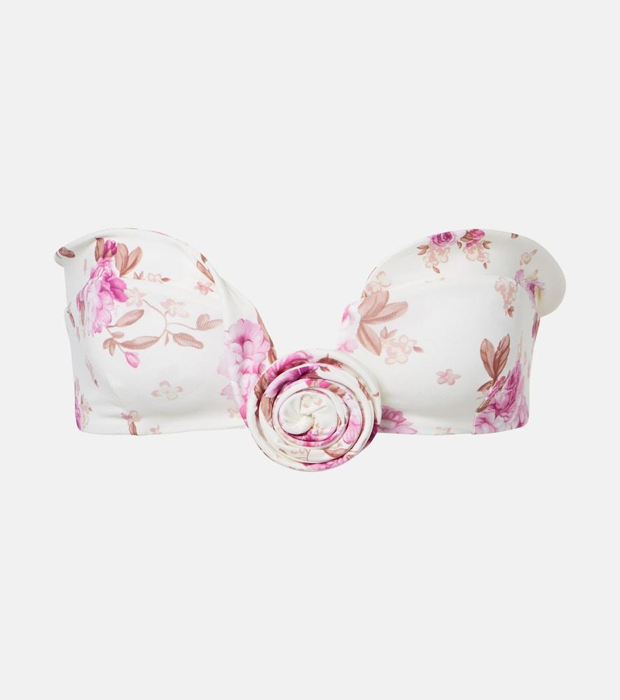 magda butrym floral-appliqué bikini top