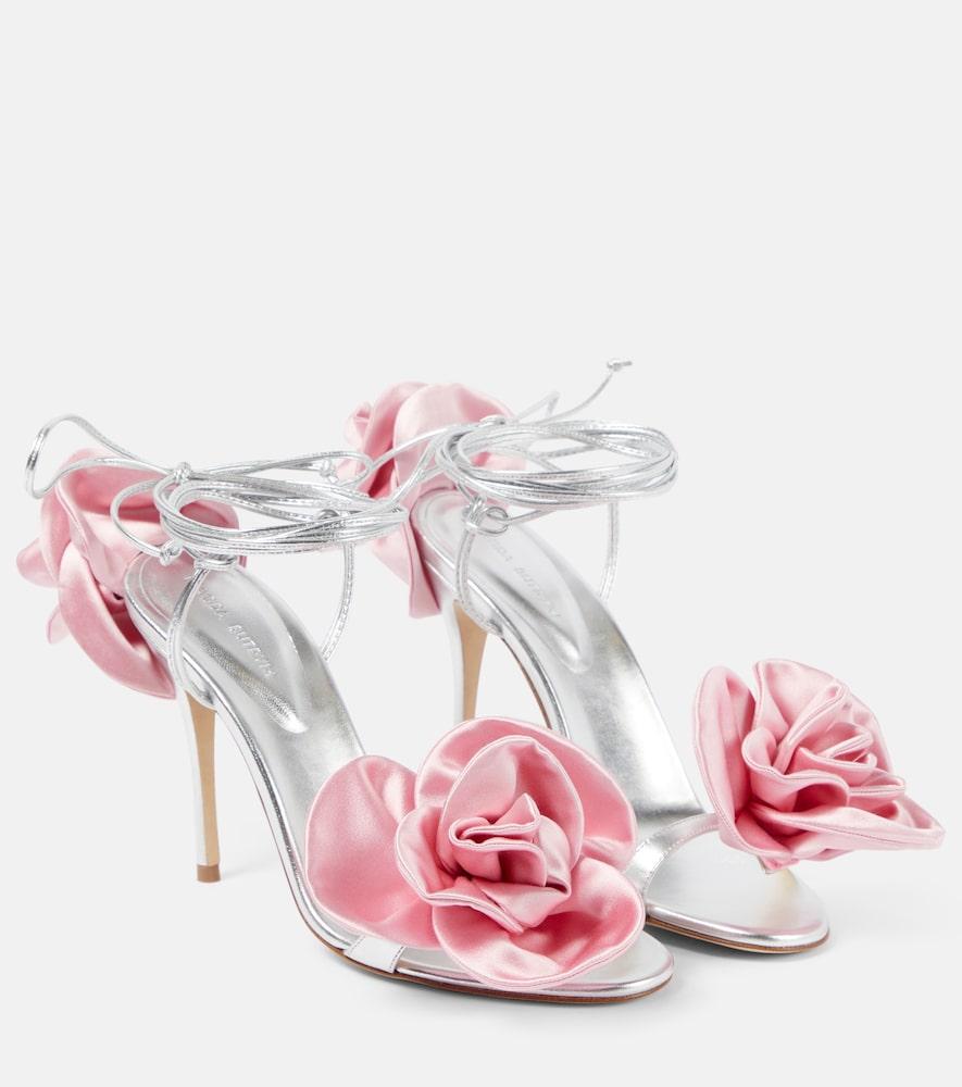 magda butrym floral-appliqué leather sandals