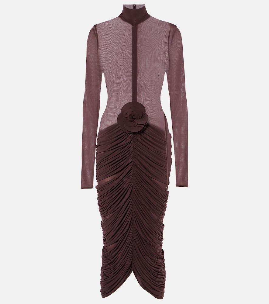 magda butrym floral-appliqué midi dress