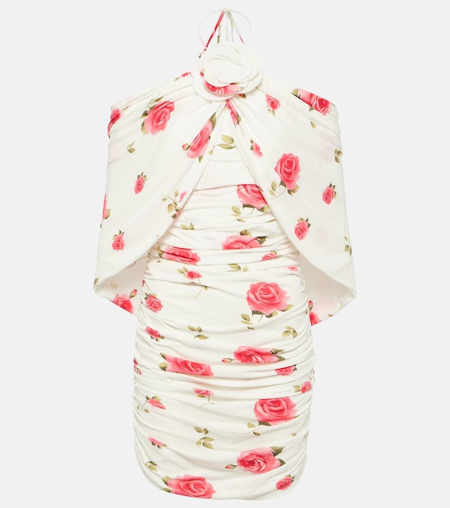 magda butrym floral-appliqué ruched minidress