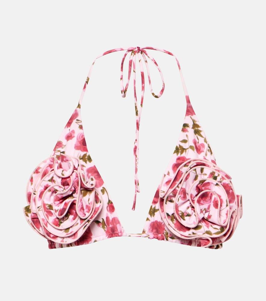 magda butrym floral-appliqué triangle bikini top