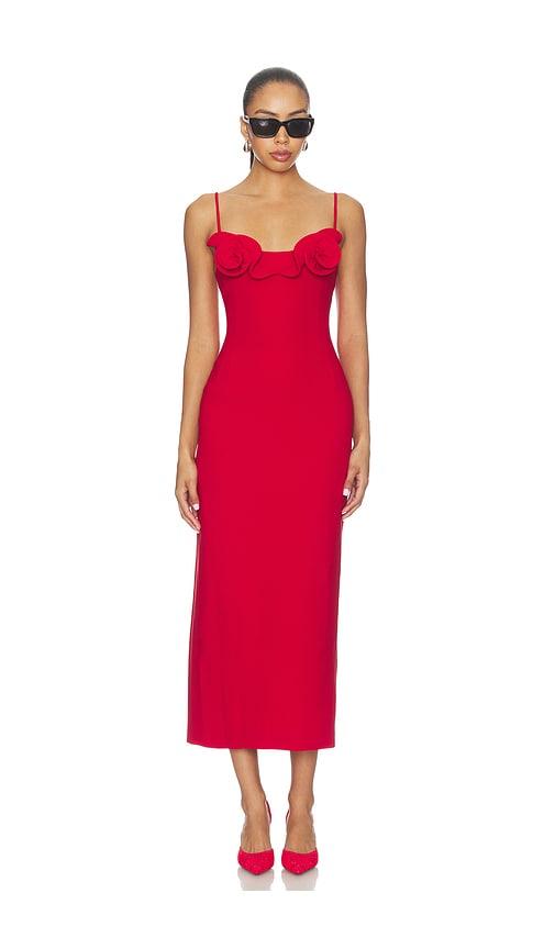 magda butrym floral applique midi dress in red. - size 34 (also in 36, 38)