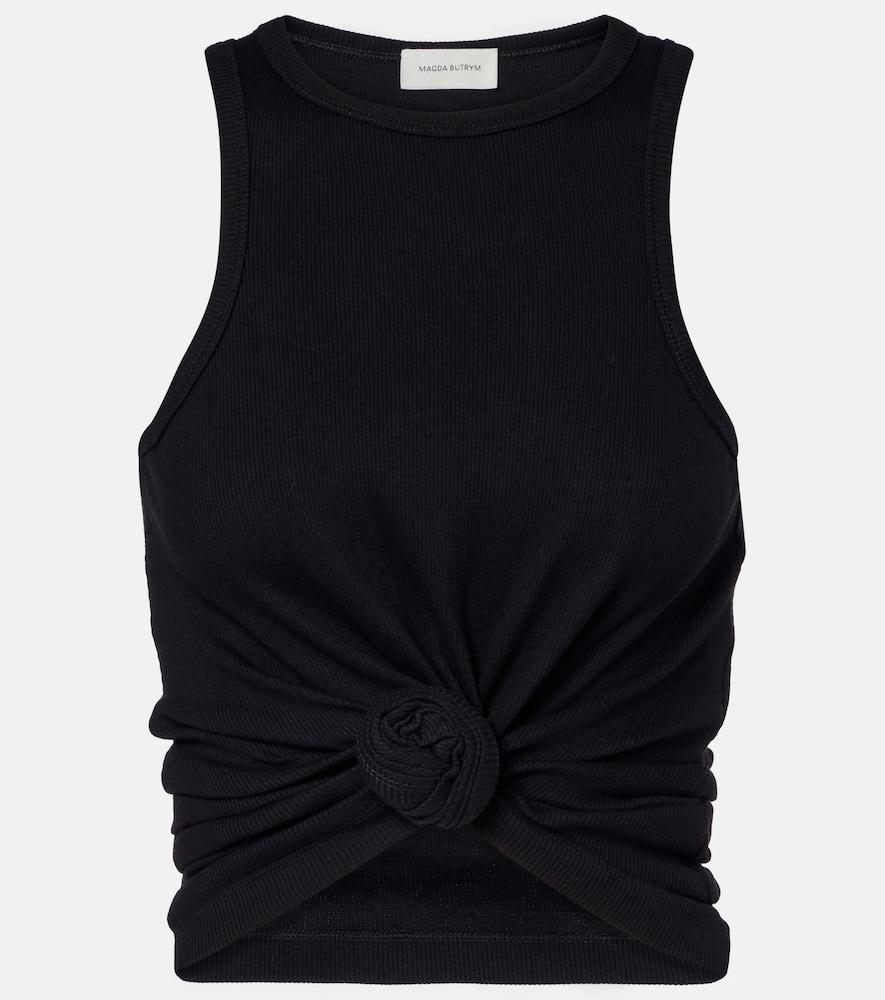 magda butrym gathered cotton-blend jersey tank top