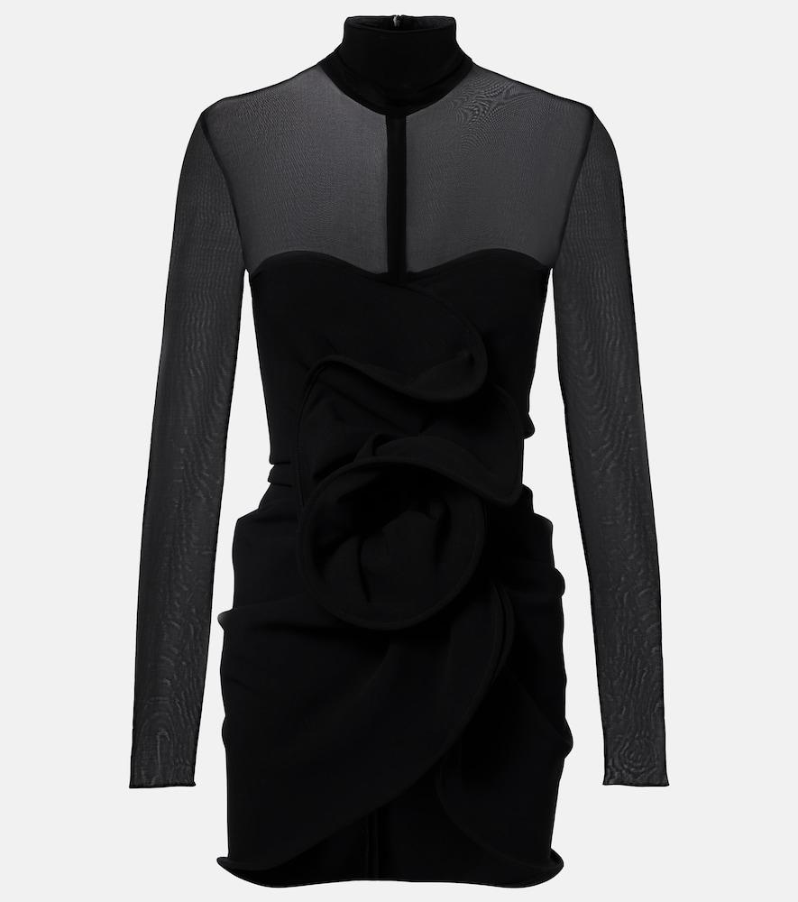 magda butrym gathered sheer wool-blend minidress
