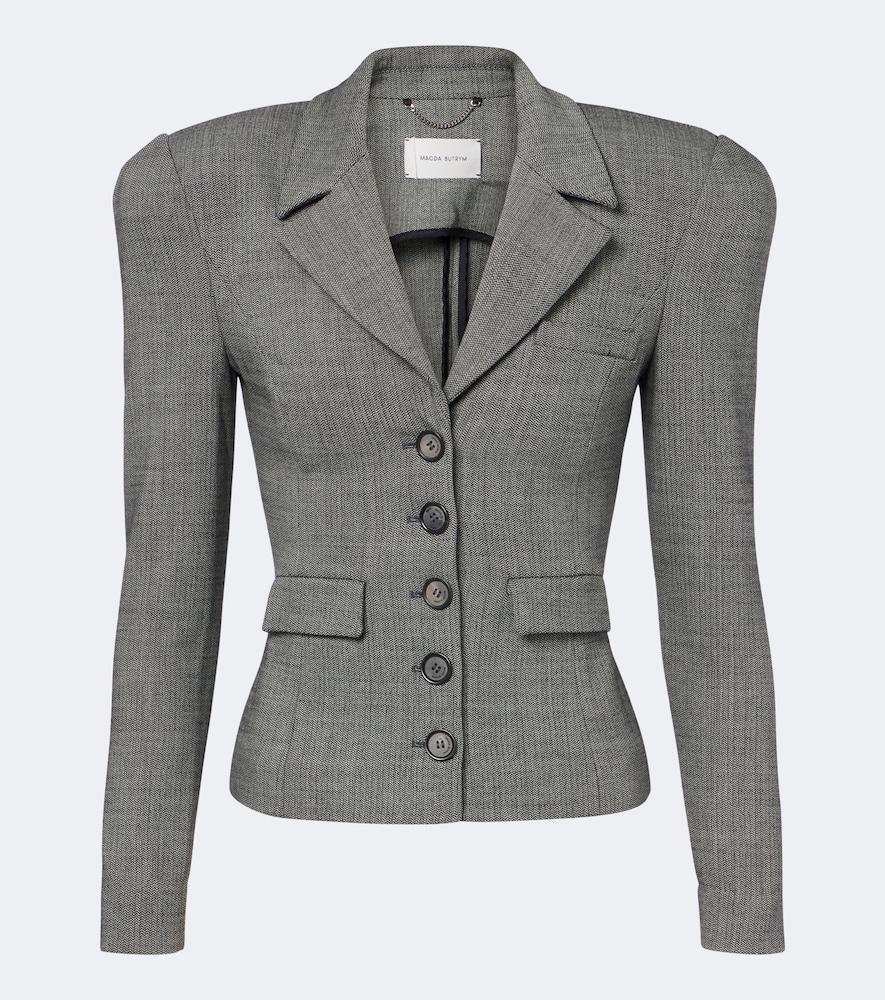 magda butrym herringbone wool-blend jacket