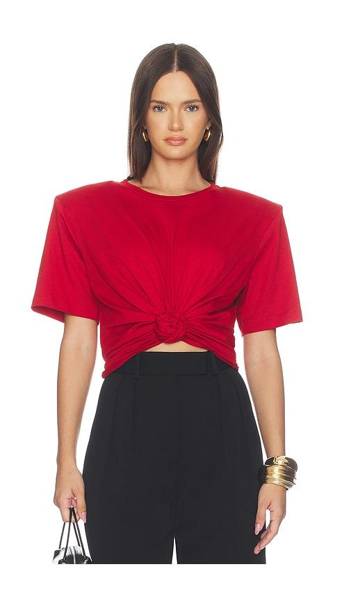 magda butrym knot front t-shirt in red. - size 34 (also in 36, 38, 40)