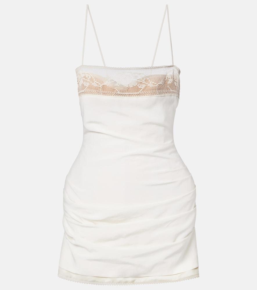 magda butrym lace-trimmed silk minidress