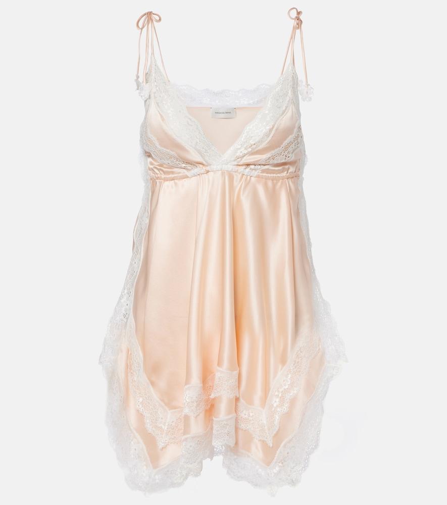 magda butrym lace-trimmed silk satin camisole