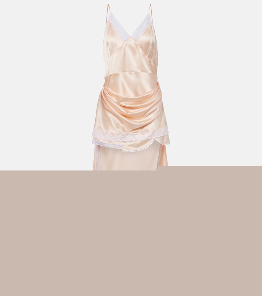 magda butrym lace-trimmed silk satin slip dress