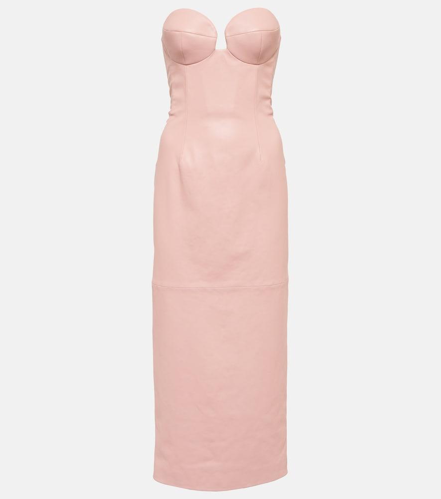magda butrym leather bustier midi dress