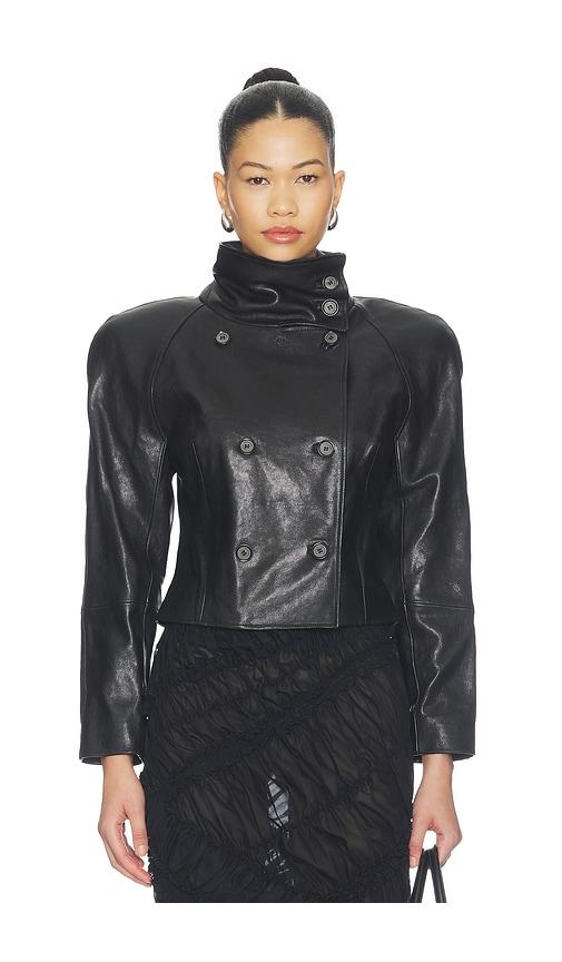 magda butrym leather jacket in black. - size 34 (also in 38)