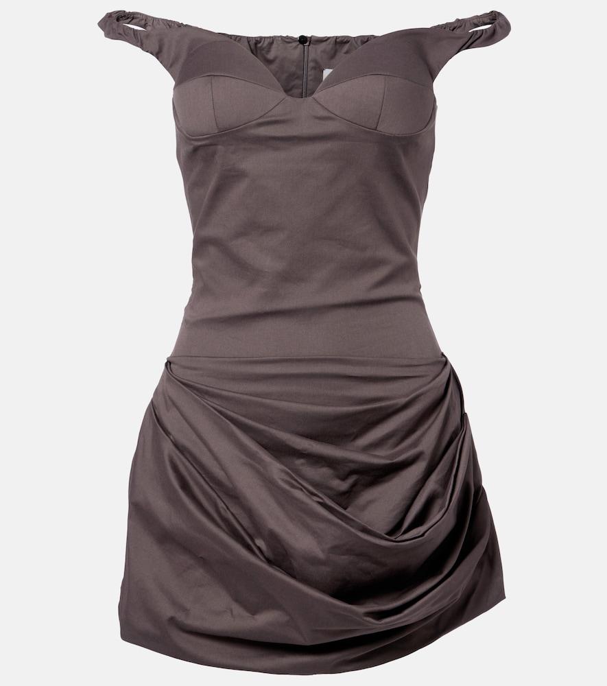 magda butrym off-shoulder cotton-blend minidress