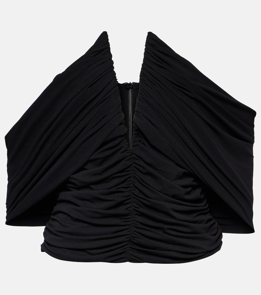 magda butrym off-shoulder cropped jersey blouse