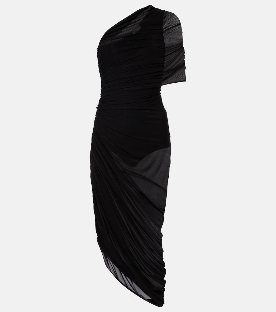 magda butrym one-shoulder ruched midi dress