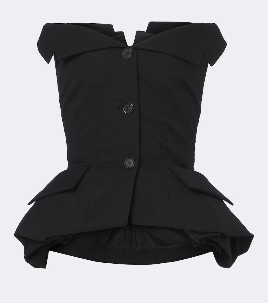 magda butrym peplum cotton bustier top