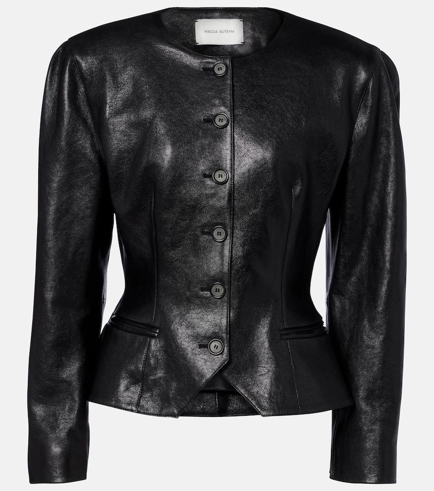 magda butrym peplum leather jacket