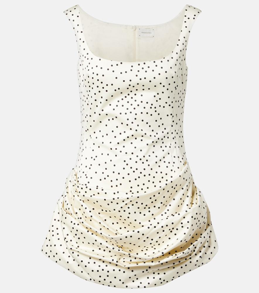 magda butrym polka-dot ruched cotton minidress