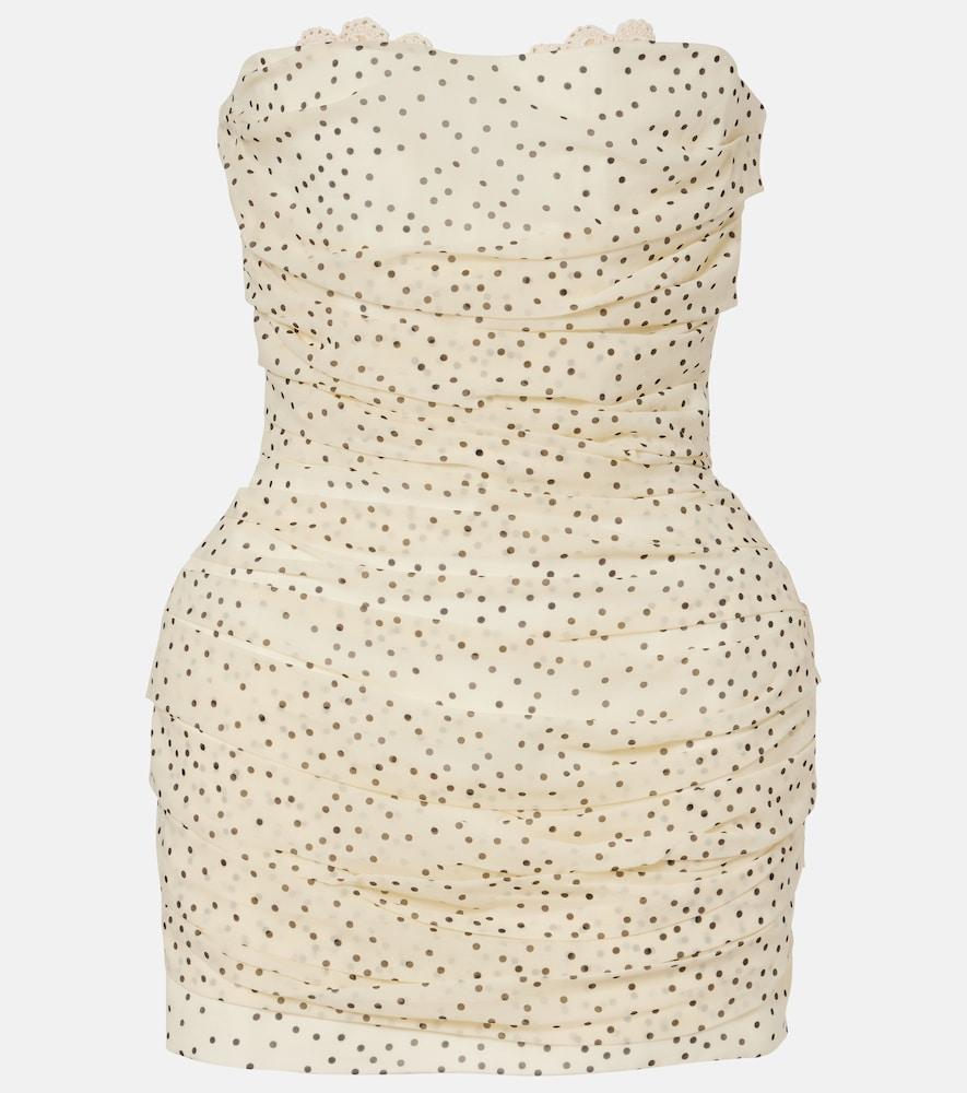 magda butrym polka-dots ruched silk-blend minidress