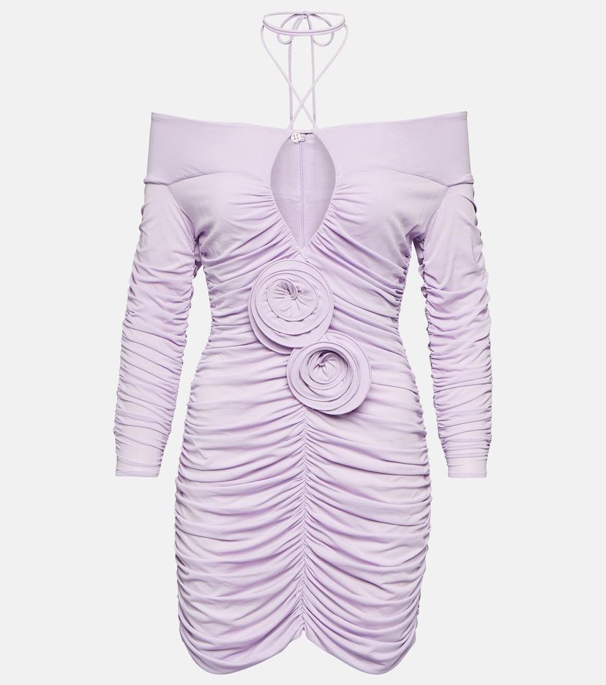 magda butrym ruched off-shoulder minidress
