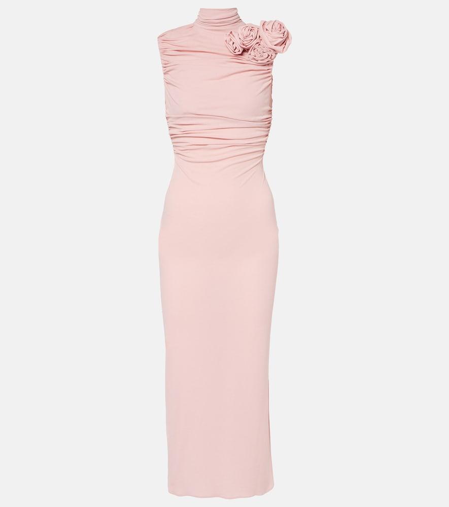 magda butrym ruched silk-blend midi dress