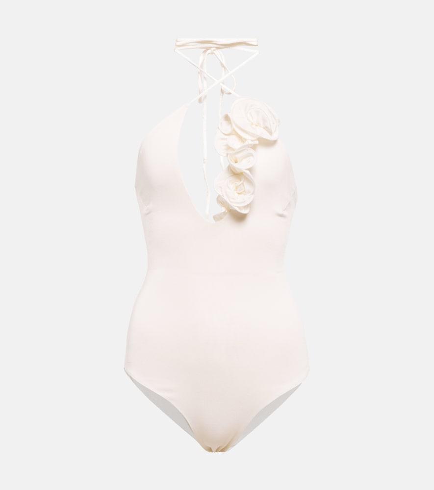 magda butrym ruffled halterneck jersey bodysuit