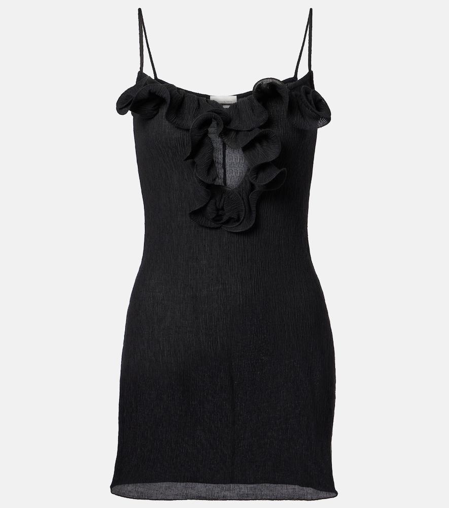magda butrym ruffled sheer minidress
