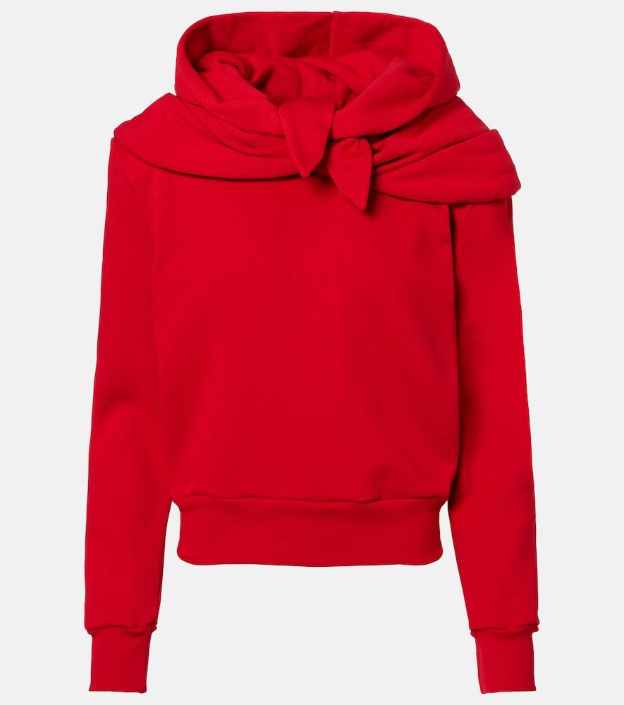 magda butrym scarf-detail cotton-blend hoodie