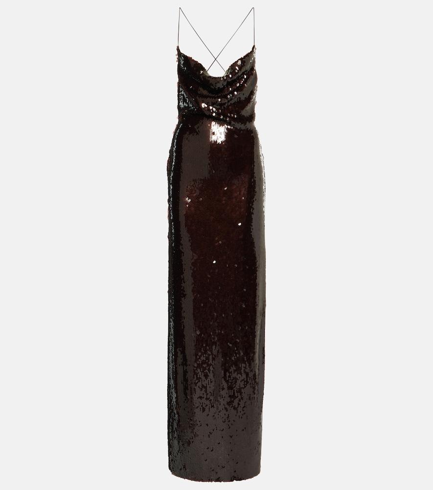 magda butrym sequined draped gown
