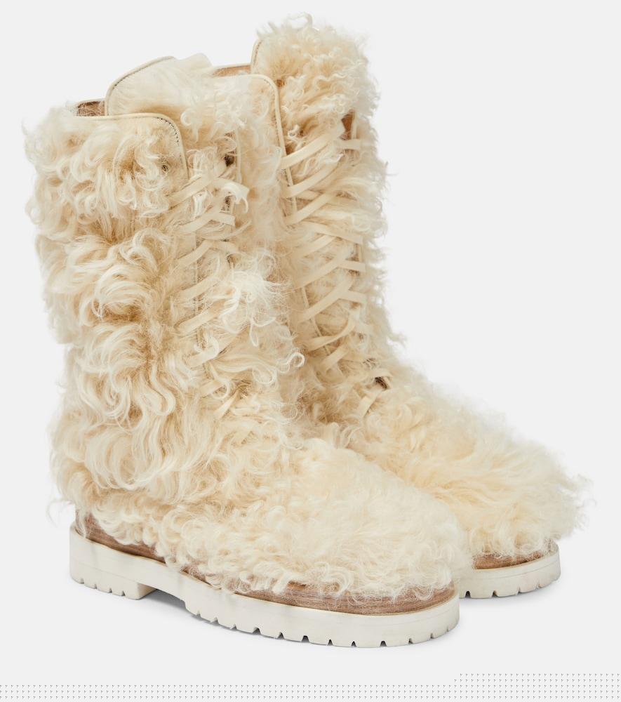 magda butrym shearling lace-up boots