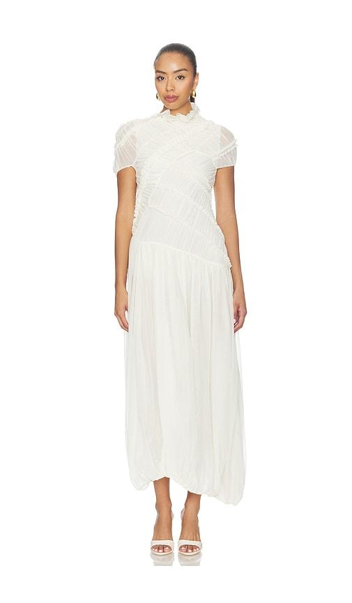 magda butrym sheer asymmetrical dress in cream. - size 34 (also in 36, 38, 40)