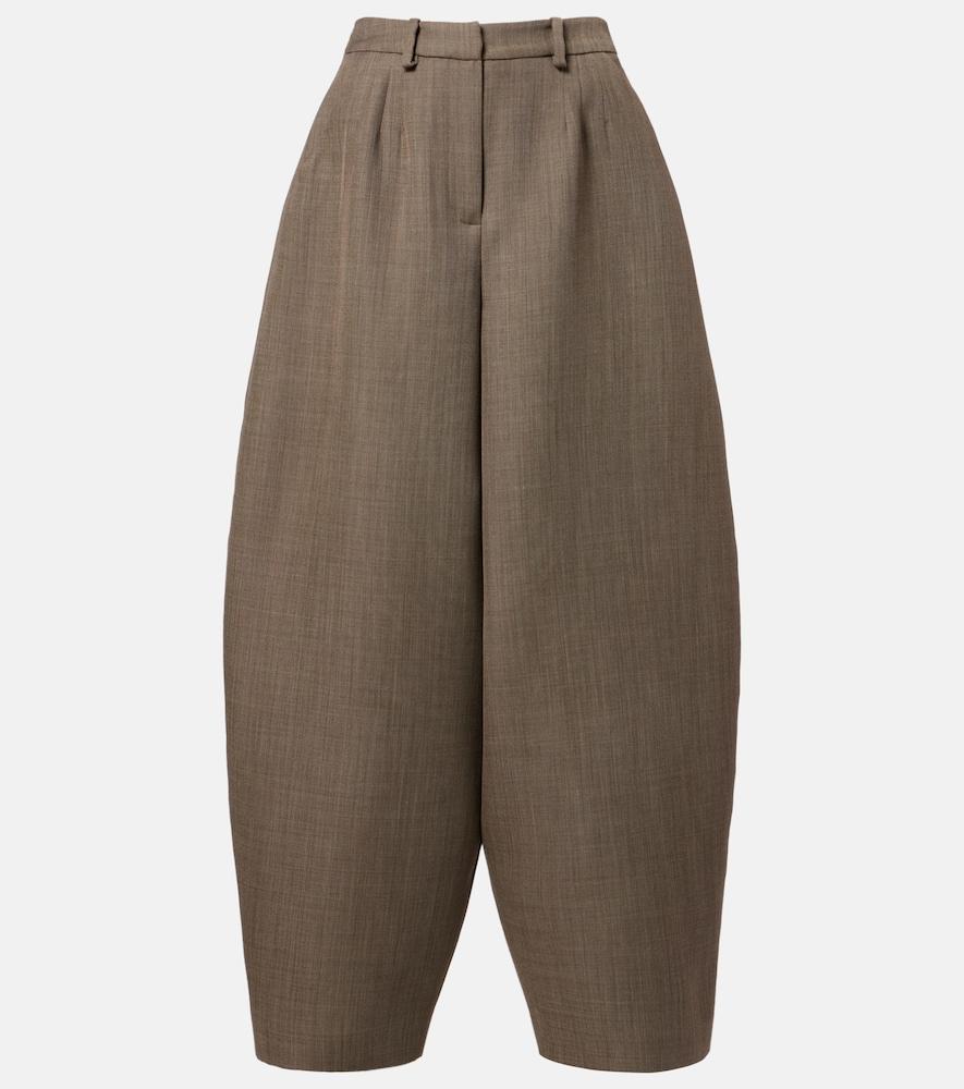 magda butrym wool barrel-leg pants