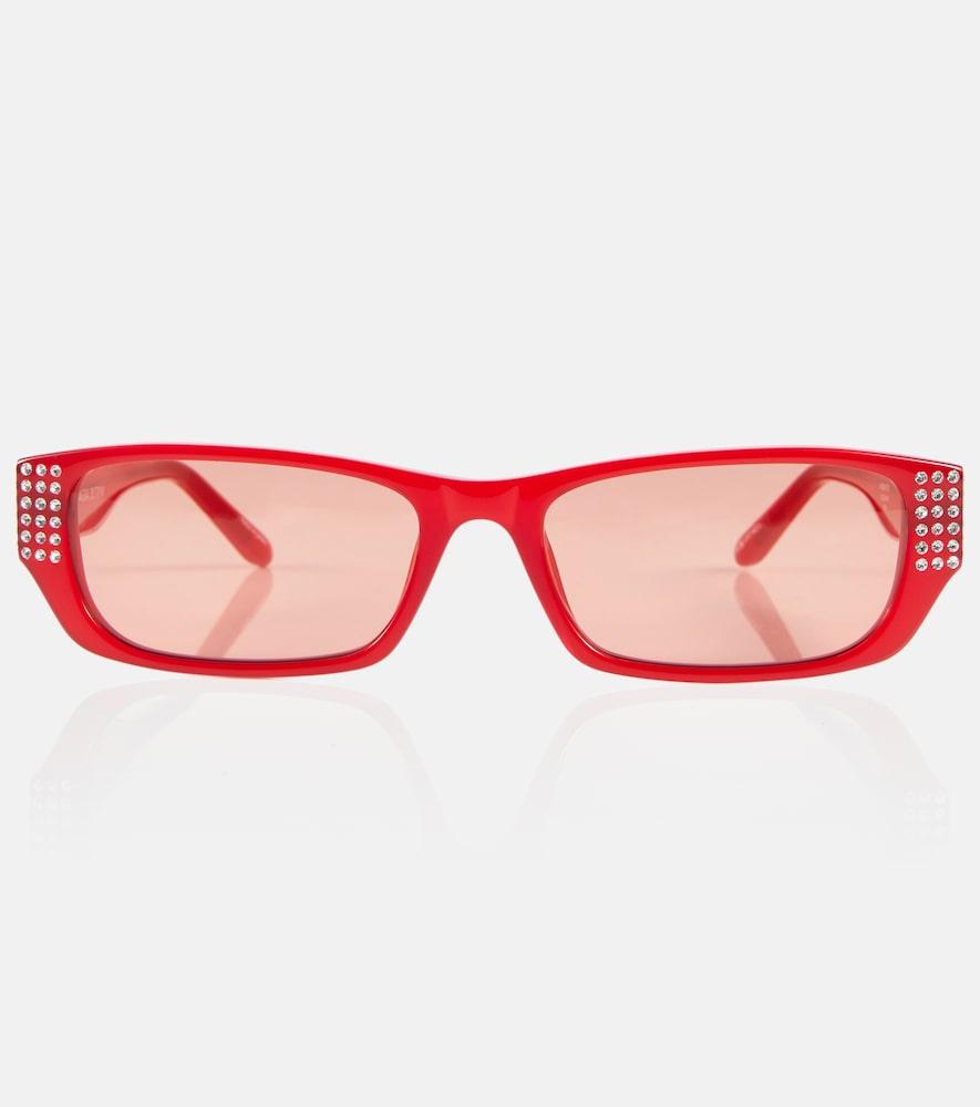 magda butrym x linda farrow embellished rectangular sunglasses