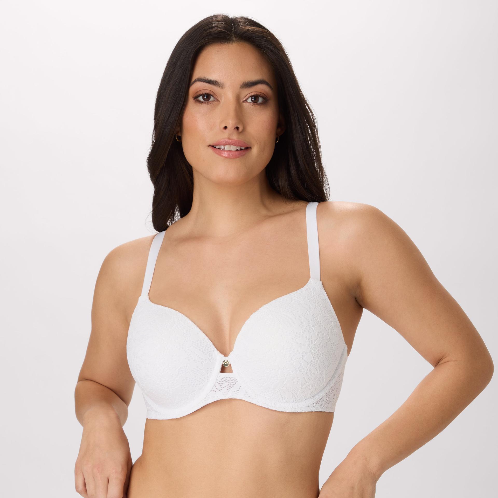 maidenform one fab fit custom lift underwire bra white lace 34a women's