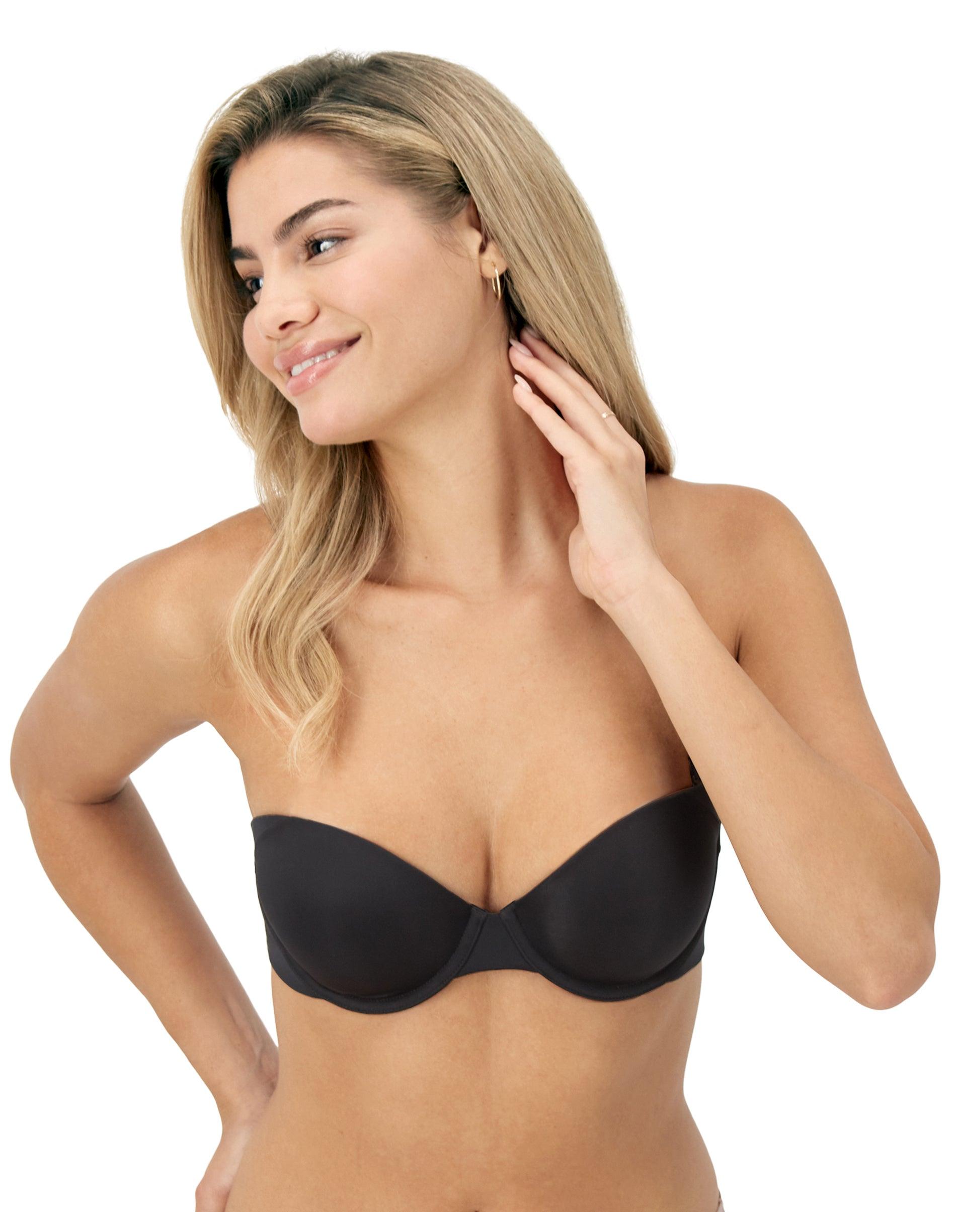 maidenform side smoothing strapless underwire bra black 40d women's