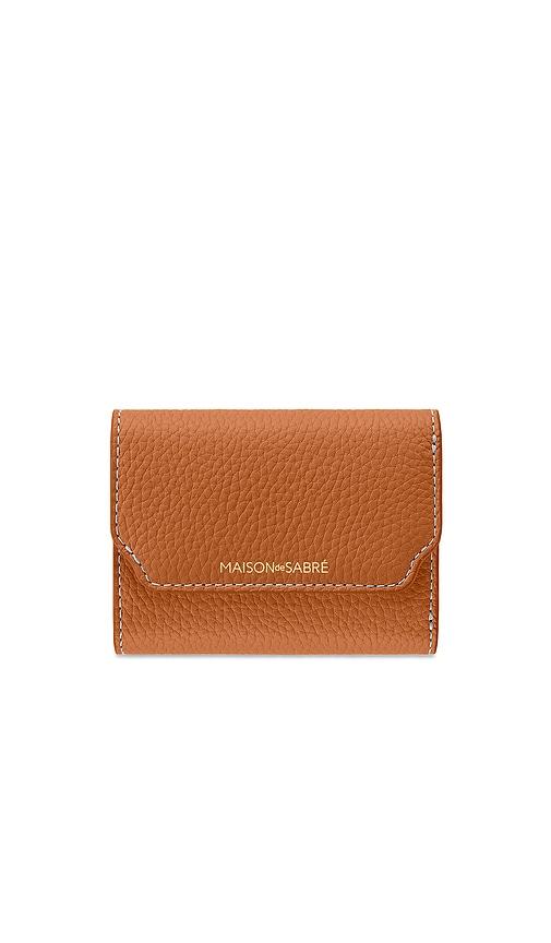 maison de sabrã trifold wallet in brown.