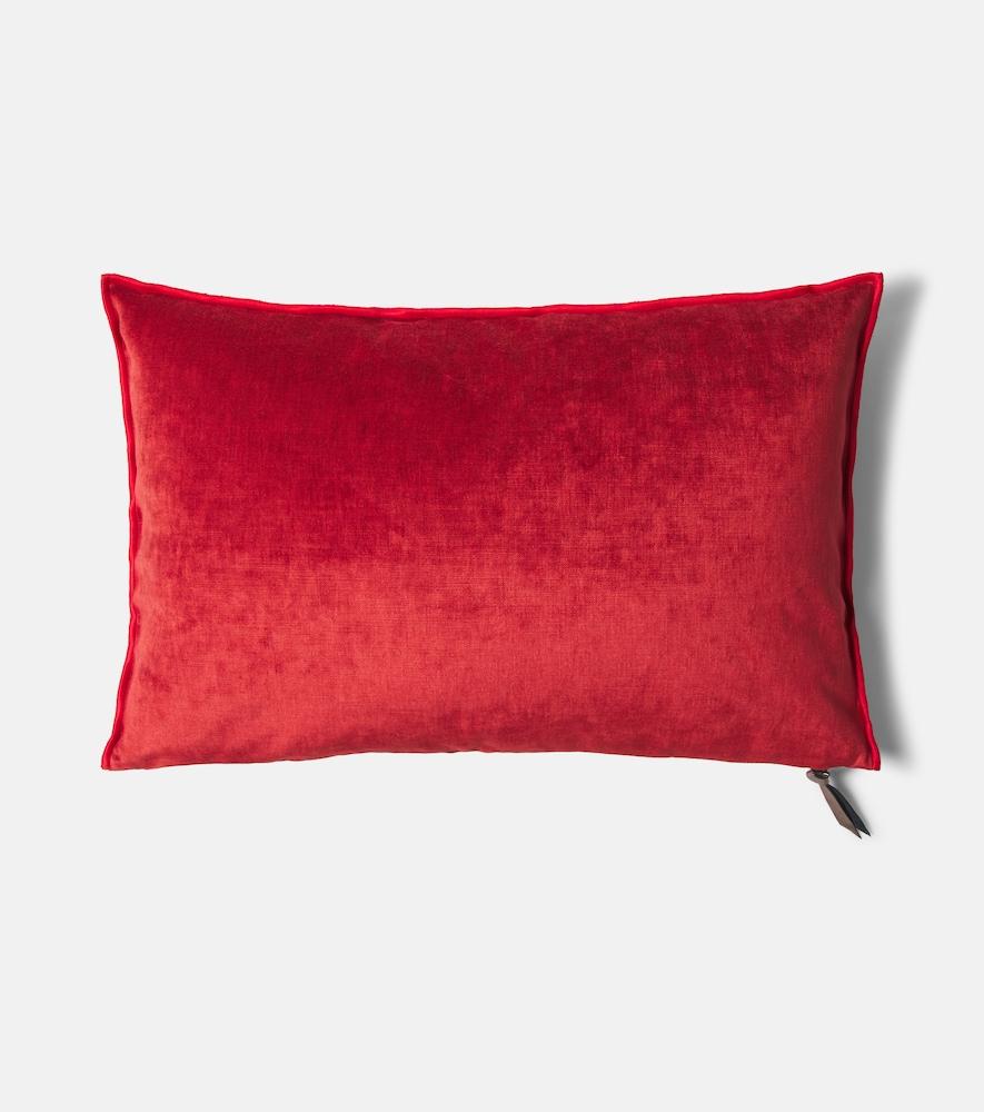 maison de vacances leather-trimmed cushion